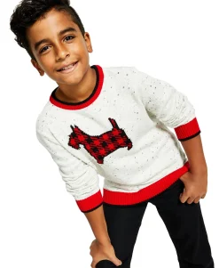 Plaid Dog Print Family Sweater