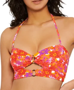 Teen Bold Bouquet Printed Cutout Bikini Top (Young Women's Fit)