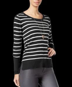 Teen Braided-Back Striped Sweater (Young Women's Fit)