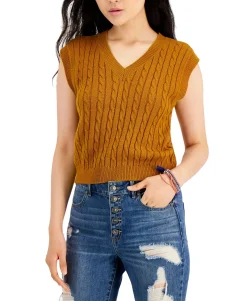 Teen Cable-Knit Sweater Vest (Young Women's Fit)
