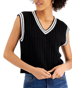 Teen Cable-Knit Sweater Vest (Young Women's Fit)
