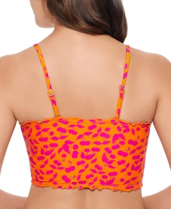 Teen Cherry On Top Printed Smocked Bandeau Bikini Top (Young Women's Fit)