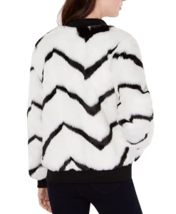 Teen Chevron-Printed Faux-Fur Bomber Jacket (Young Women's Fit)