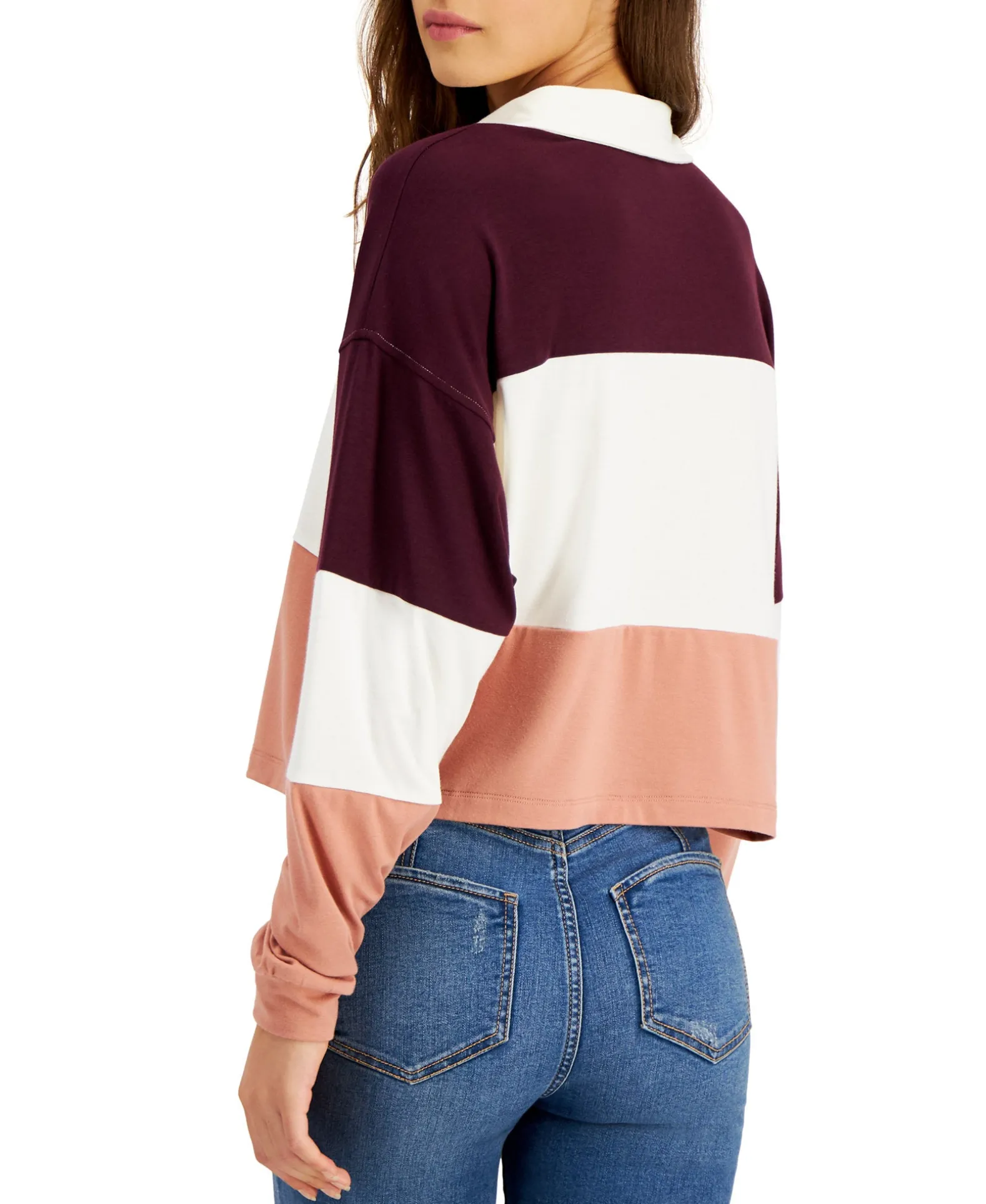 Teen Colorblocked Rugby Henley Top (Young Women's Fit)