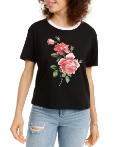 Teen Cotton Rose Graphic T-Shirt (Young Women's Fit)