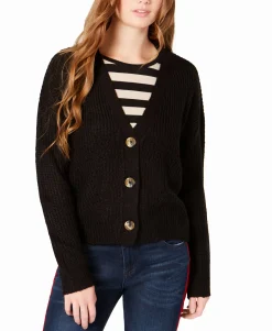 Teen Cropped Button-Front Cardigan (Young Women's Fit)