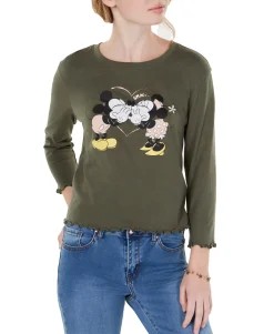 Teen Disney Mickey & Minnie Mouse Lettuce-Edge Graphic T-Shirt (Young Women's Fit)