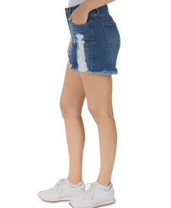 Teen Distressed Frayed-Hem Denim Shorts (Young Women's Fit)