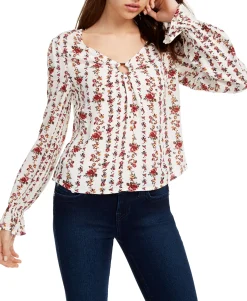 Teen Floral-Printed O-Ring Top (Young Women's Fit)