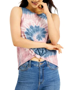 Teen Knot-Front Tank Top (Young Women's Fit)
