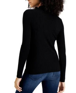 Teen Lace-Up Mock-Neck Sweater (Young Women's Fit)