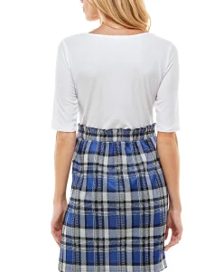 Teen Layered-Look Plaid Fit & Flare Dress (Young Women's Fit)