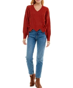 Teen Mixed Cable-Knit Sweater (Young Women's Fit)