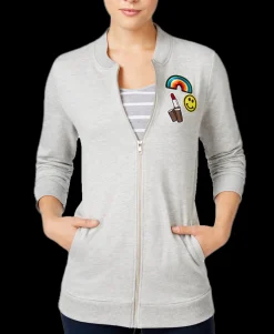 Teen Patch-Trim Tunic Bomber Jacket (Young Women's Fit)