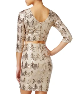 Teen 2-Pc. Sequined Bodycon Dress (Young Women's Fit)