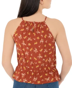 Teen Peplum-Hem Textured Top (Young Women's Fit)