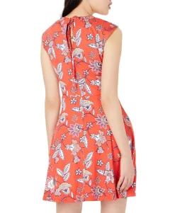 Teen Printed Keyhole A-Line Dress (Young Women's Fit)