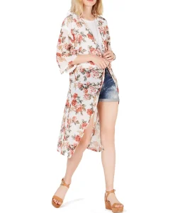 Teen Printed Mesh Duster Kimono (Young Women's Fit)