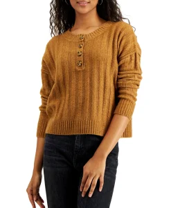 Teen Ribbed Henley Sweater (Young Women's Fit)