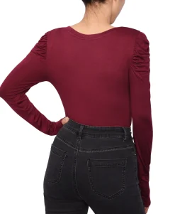 Teen Ruched-Sleeve Bodysuit (Young Women's Fit)