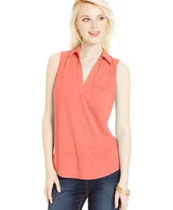 Teen Slub-Knit Sleeveless Top (Young Women's Fit)