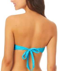 Teen Solid Textured Peek-A-Boo Bikini Top (Young Women's Fit)