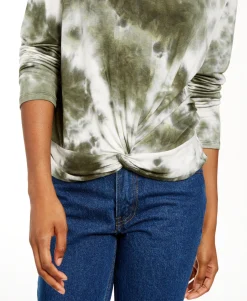 Teen Tie Dye Twist-Front Top (Young Women's Fit)