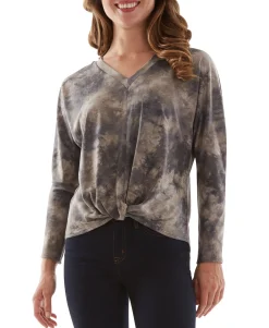 Teen Tie-Dyed Knot-Waist Top (Young Women's Fit)