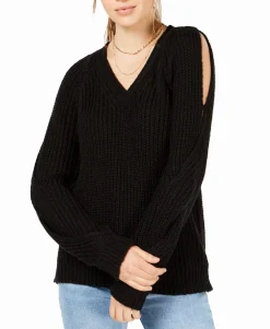 Teen V-Neck Twisted Long-Sleeve Sweater (Young Women's Fit)