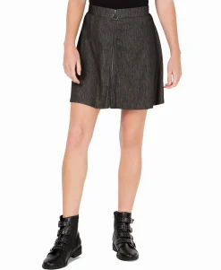 Teen Zip-Front Marled Skater Skirt (Young Women's Fit)