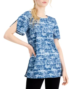 Women's Abstract-Print Tunic Top