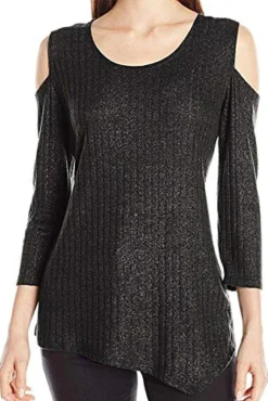 Women's Asymmetrical Cold-Shoulder Top