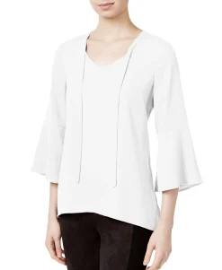 Women's Bell-Sleeve Crepe Top