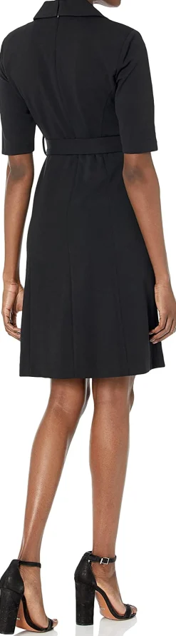 Women's Belted Faux Wrap Dress