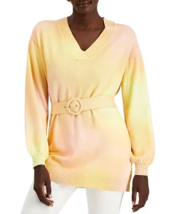 Women's Belted Ombré Sweater