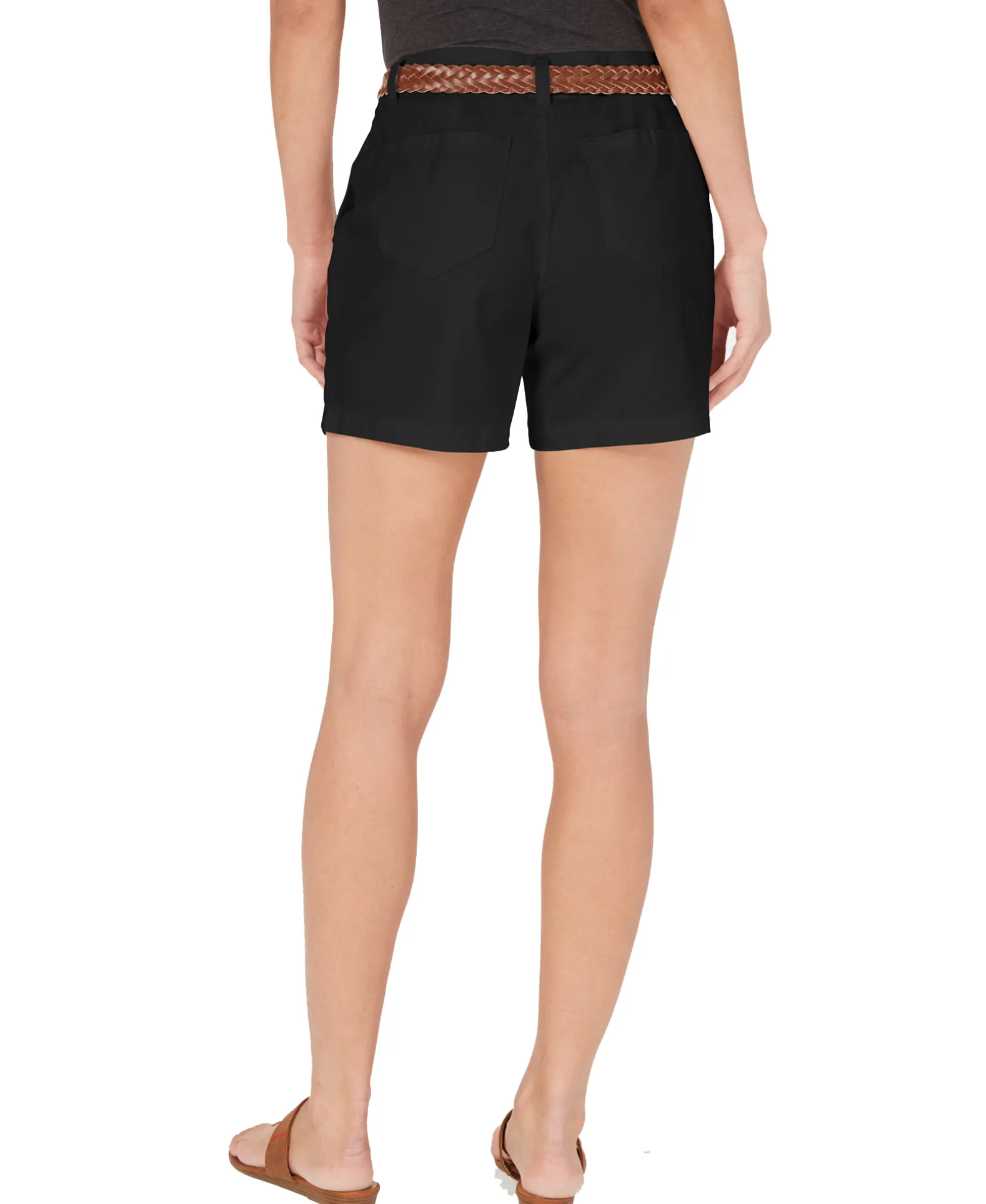 Women's Belted Utility-Pocket Shorts
