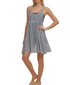 Women's Burnout Stripes Dress Cover-Up