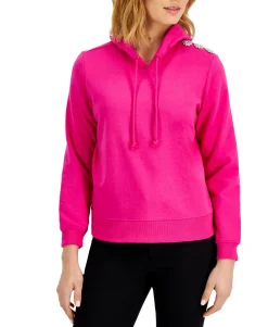 Women's Button Trim Hoodie