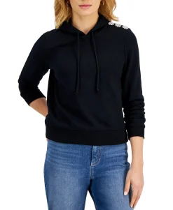 Women's Button Trim Hoodie