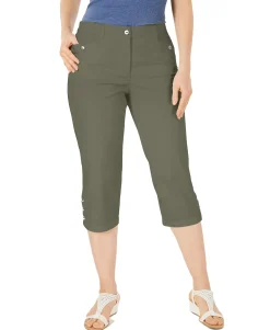 Women's Button-Hem Capri Pants