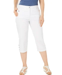Women's Button-Hem Capri Pants