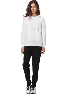 Women's Cable Knit Crewneck Pullover Sweater