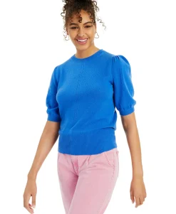 Women's Cashmere Peggy Puff Short-Sleeve Sweater