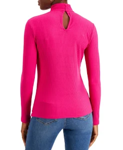 Women's Chain-Trim Keyhole Top