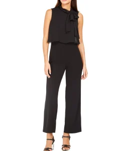 Women's Chiffon-Tie Popover Jumpsuit