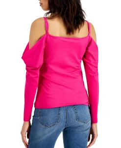 Women's Cold-Shoulder Drape-Sleeve Top