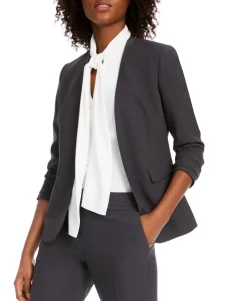 Women's Collarless Open-Front Blazer