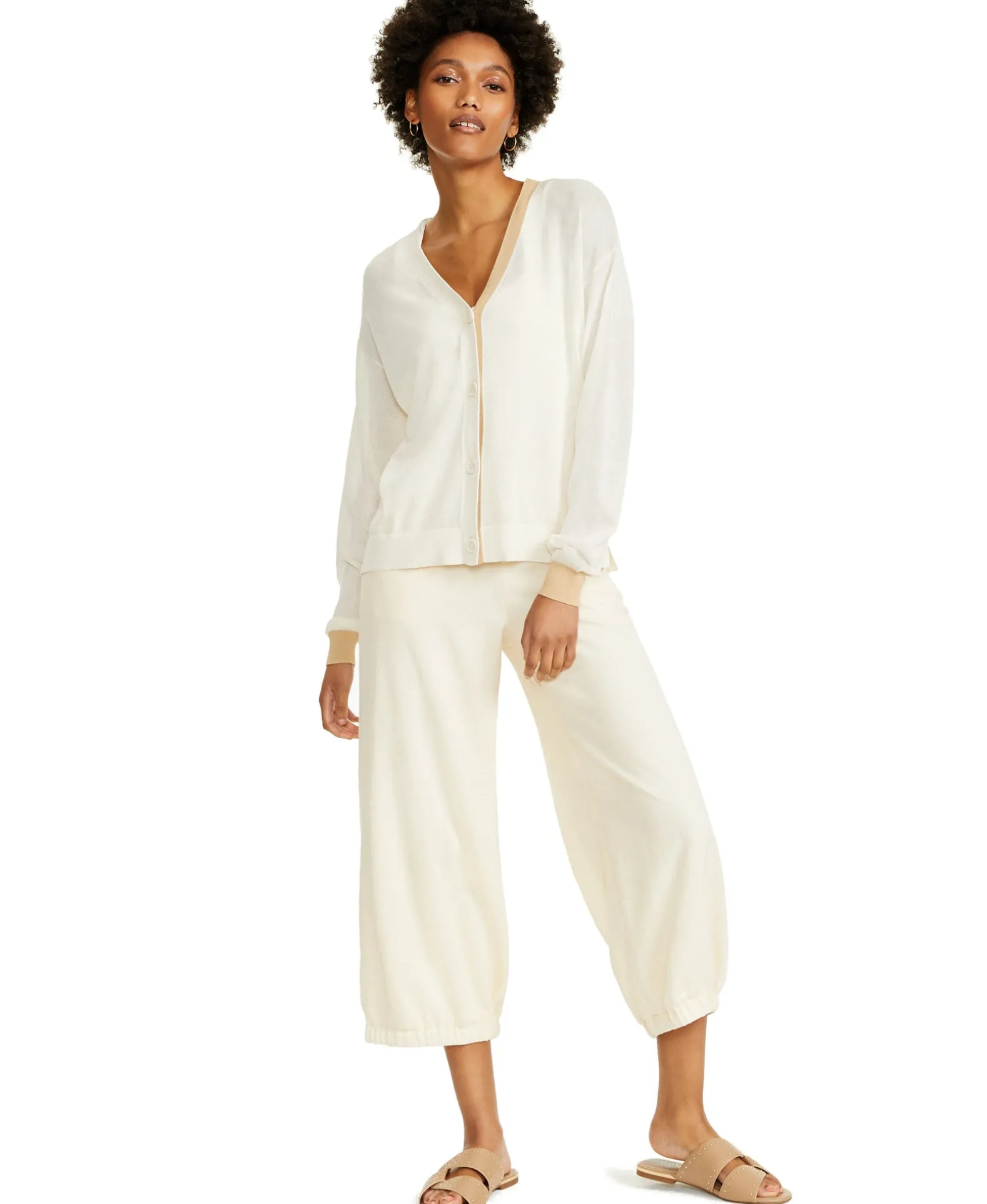 Women's Colorblocked Button Cardigan