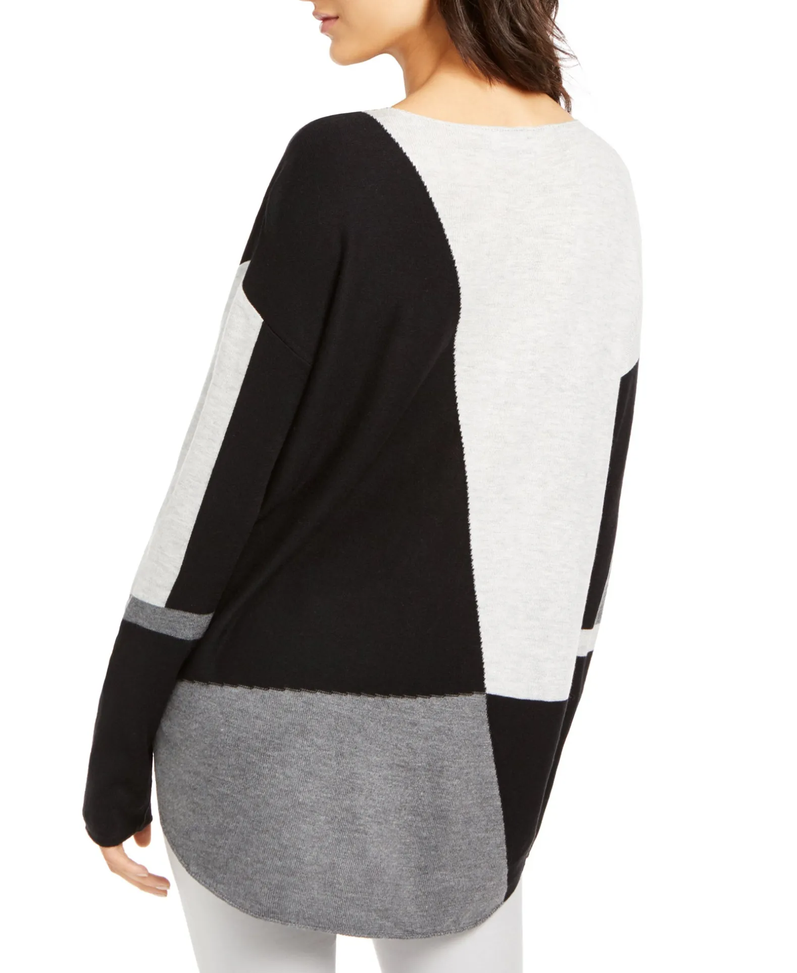 Women's Colorblocked Shirttail Sweater