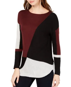 Women's Colorblocked Shirttail Sweater